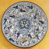 Leone Blue Round Wall Plate