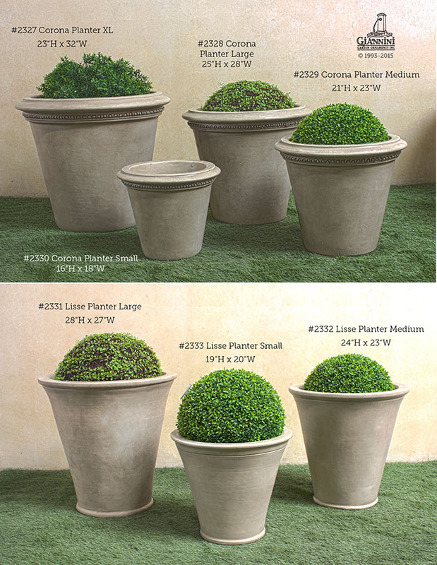 2327,2328,2329,2330 Corona Planter and 2331,2332,2333 Lisse Planter