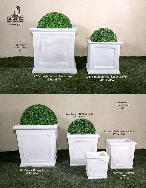 2335 Brighton Tree Planter Large, 2336 Brighton Tree Planter Medium, #2338 Ashford Planter XL, 2338 Ashford Planter Large, 2339 Ashford Planter Medium, 2340 Ashford Planter Small
