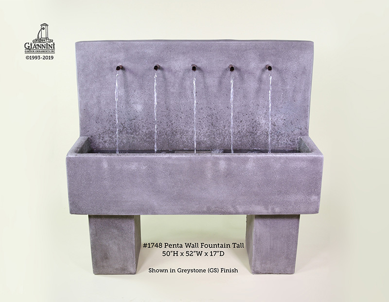 1748 Penta Wall Fountain Tall